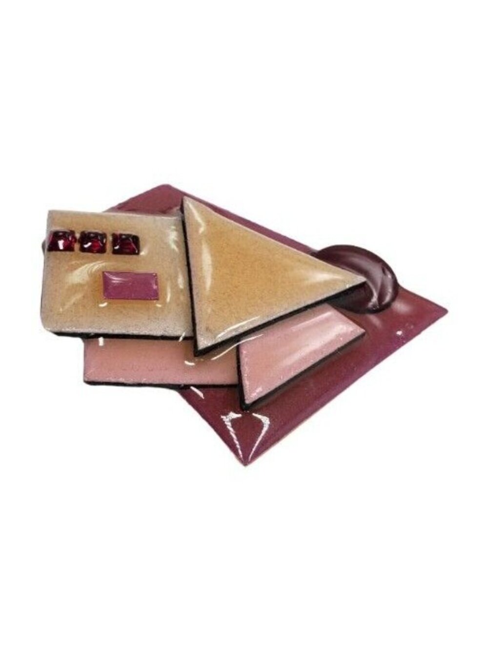 Vintage House Pin by Lucinda Brooch Pink Beige Enamel Resin - Picture 7 of 9
